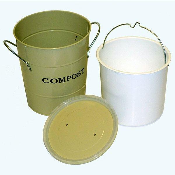 2-N-1 Kitchen Compost Bucket, Oatmeal, Model CPBS01